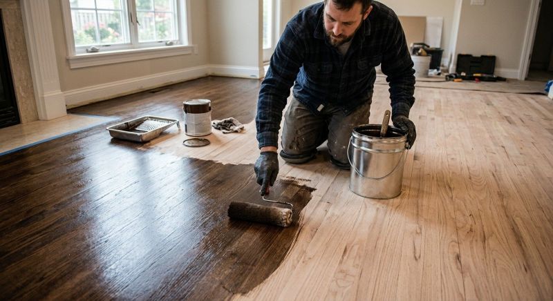 Walnut Floor Staining in Overland Park, KS